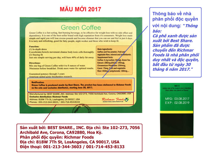 phan biet green coffee that va gia 105